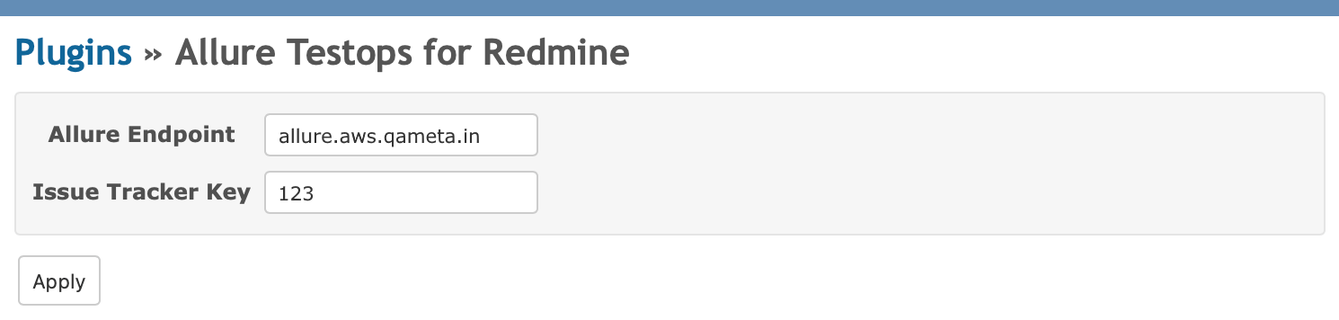 Configure Redmine plugin