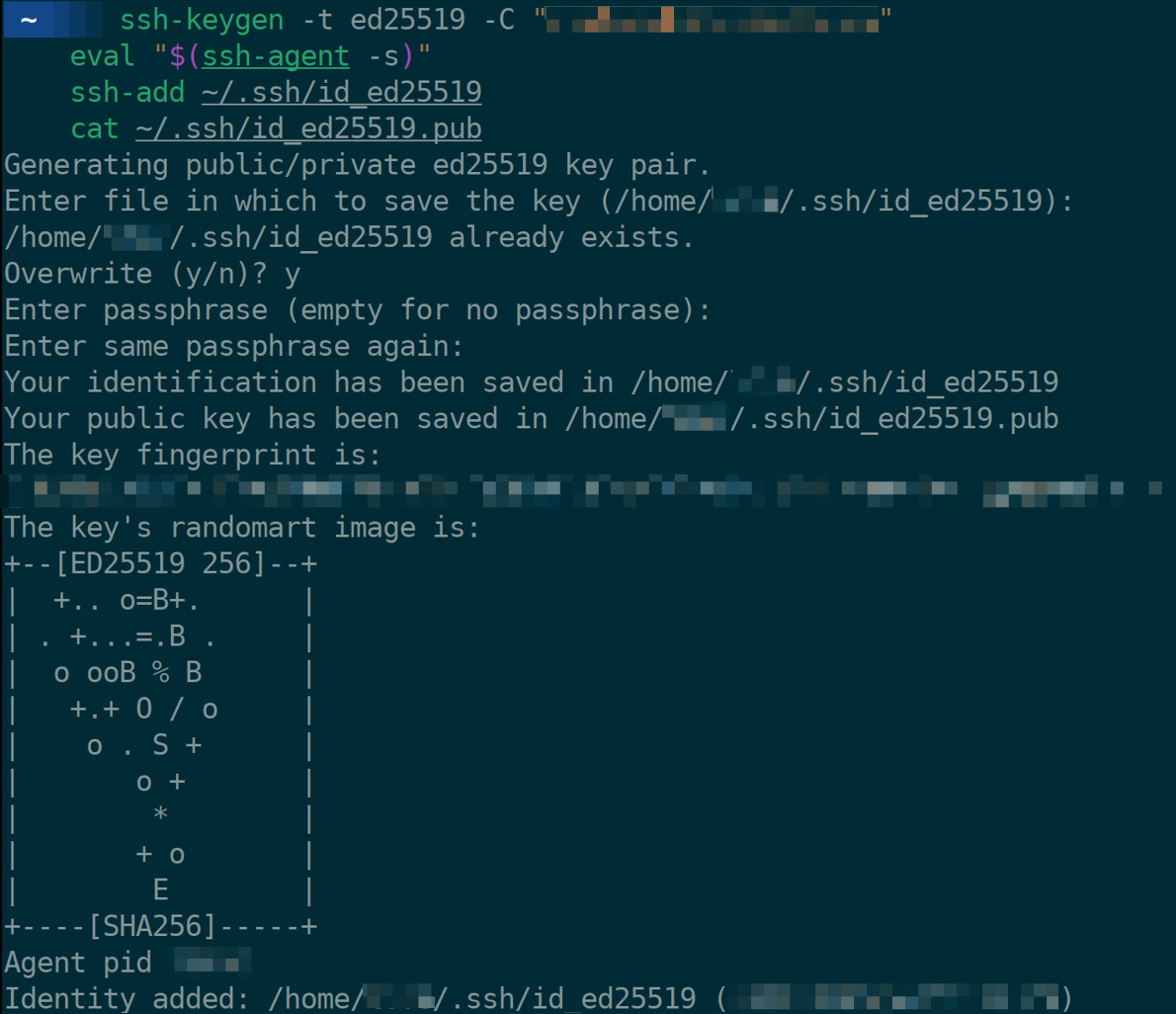 Создание SSH-ключа в терминале